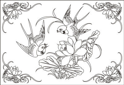 【花鳥魚蟲】激光打標機花鳥魚蟲矢量圖模板159個下載地址